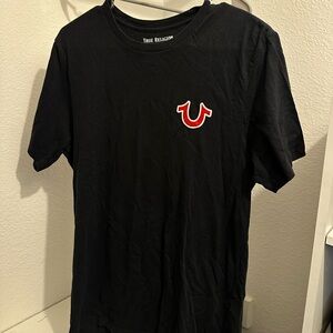 True Religion Black Short Sleeve Tee with Logo